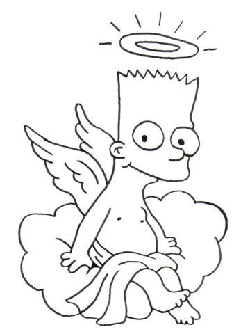 Bart Angel  Coloring Page